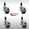 Service Caster 3.5'' SS Black Poly Swivel 1-1/4'' Expanding Stem Caster Set with Brake, 4PK SCC-SSEX20S3514-PPUB-BLK-TLB-114-4 - alternate 3
